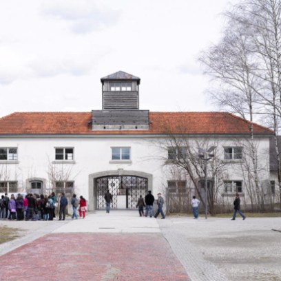 Former Jourhaus building at the Dachau Concentration Camp Memorial Site